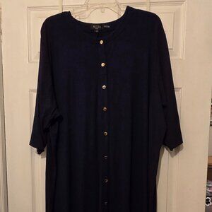 Aleeza Paris navy lounge dress button down